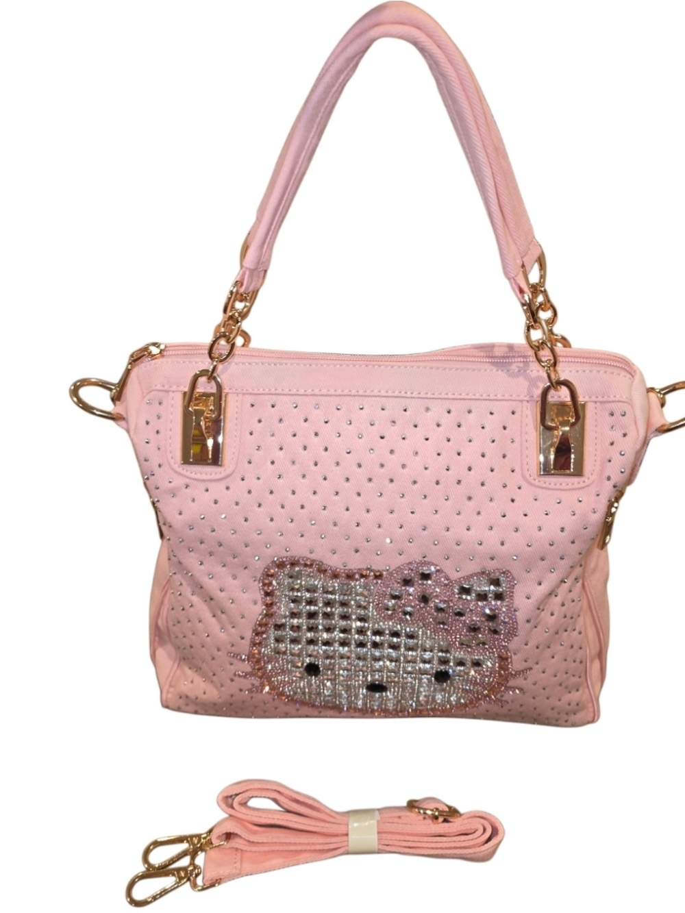 Brand New - Pink Hello Kitty Studded Tote Bag with Crystal Accents